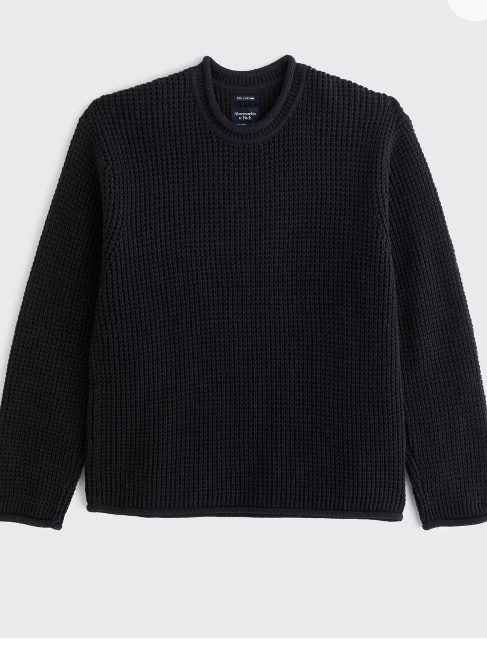 Abercrombie & Fitch Navy Cotton Waffle Rollneck Crewneck Sweater 
Size Larg